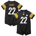 Zennovawear Newborn & Infant Pittsburgh Steelers Najee Harris Black Game Romper Jersey