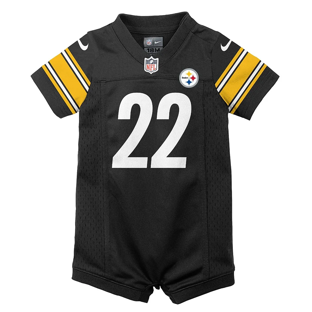 Zennovawear Newborn & Infant Pittsburgh Steelers Najee Harris Black Game Romper Jersey