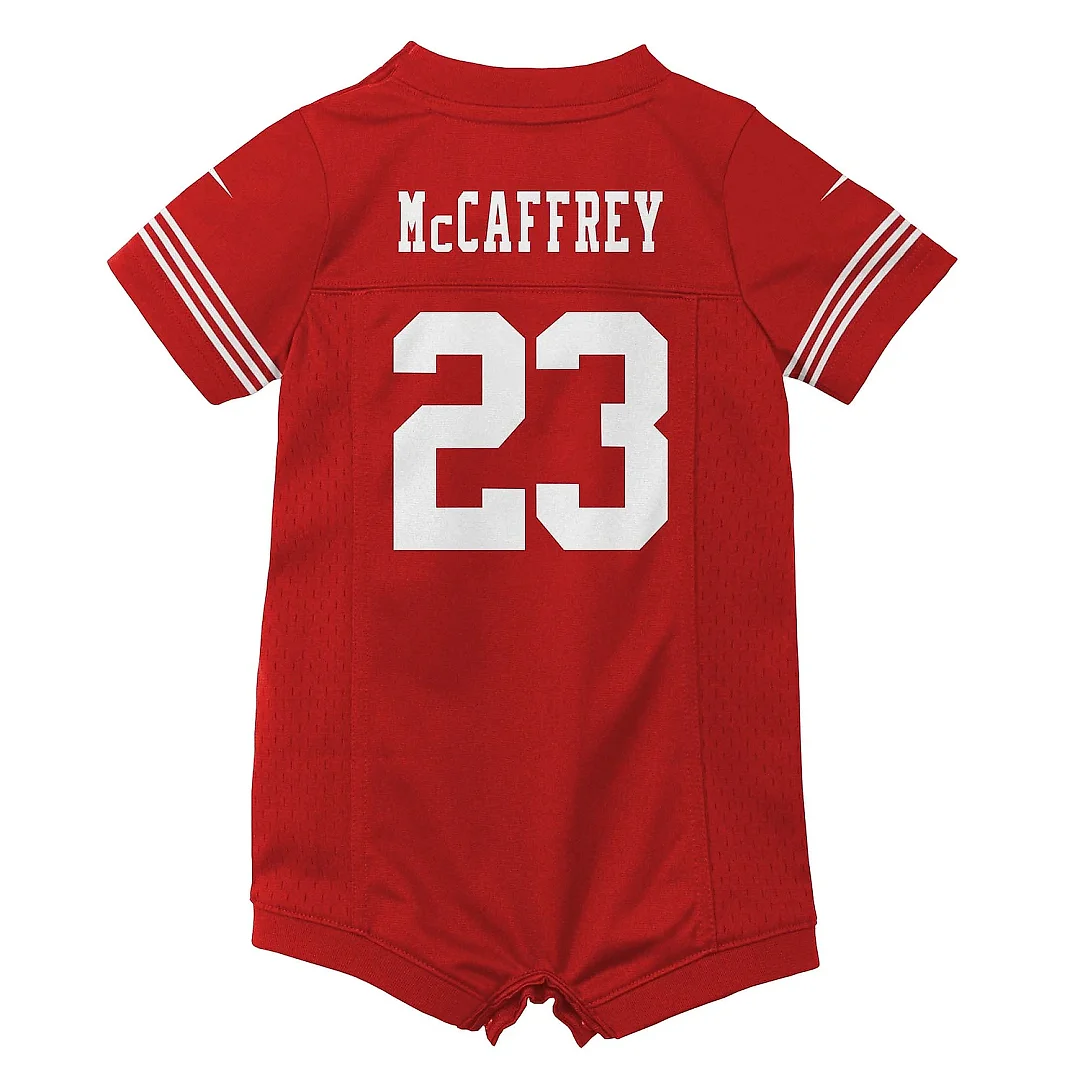 Zennovawear Newborn & Infant San Francisco 49ers Christian McCaffrey Scarlet Game Romper Jersey