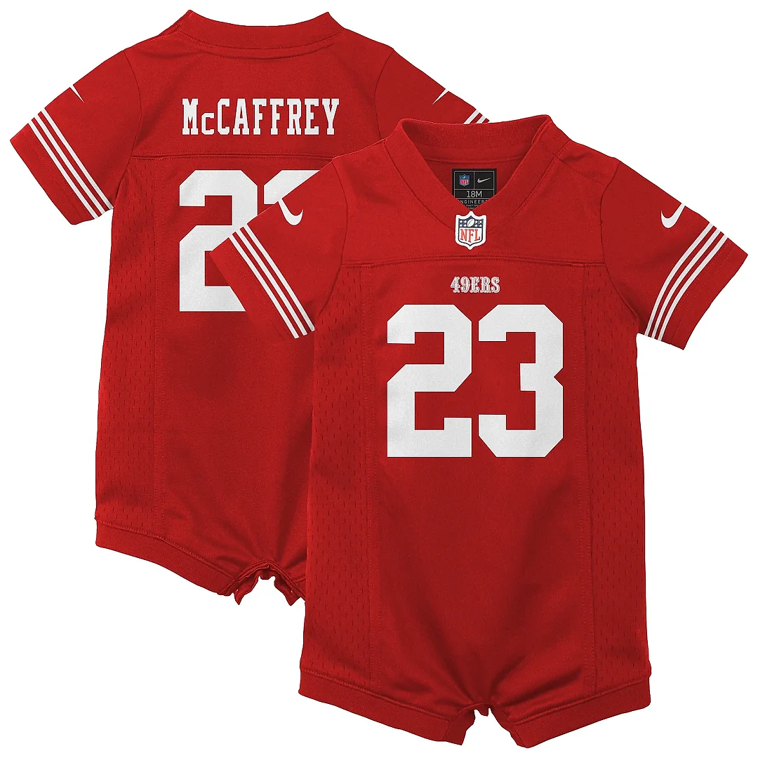 Zennovawear Newborn & Infant San Francisco 49ers Christian McCaffrey Scarlet Game Romper Jersey