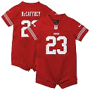 Zennovawear Newborn & Infant San Francisco 49ers Christian McCaffrey Scarlet Game Romper Jersey
