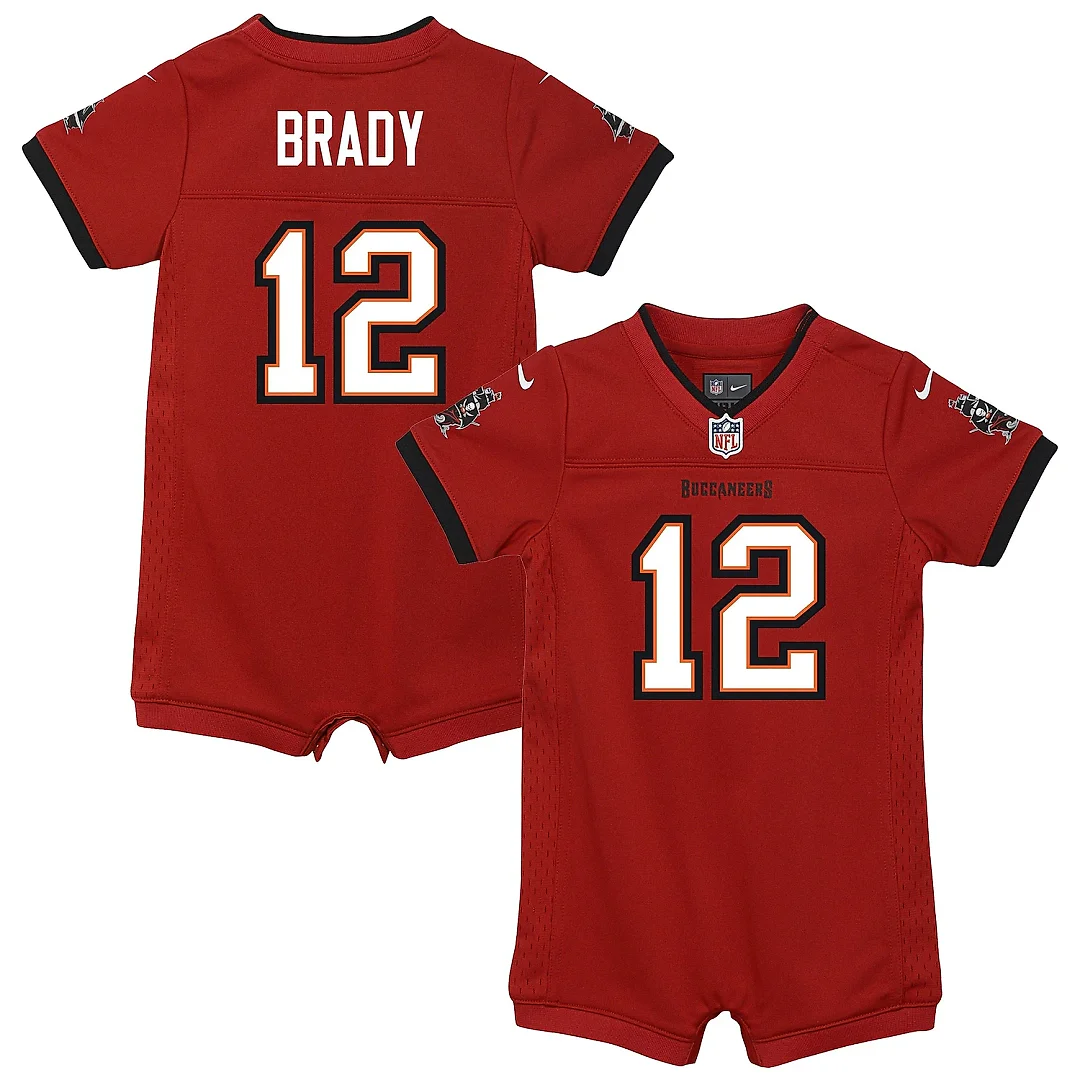 Zennovawear Newborn & Infant Tampa Bay Buccaneers Tom Brady Red Game Romper Jersey