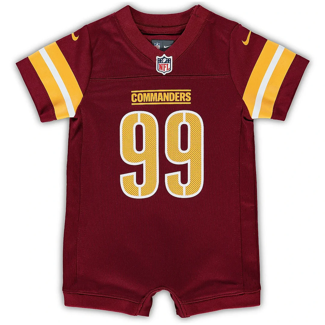 Zennovawear Newborn & Infant Washington Commanders Chase Young Burgundy Game Romper Jersey