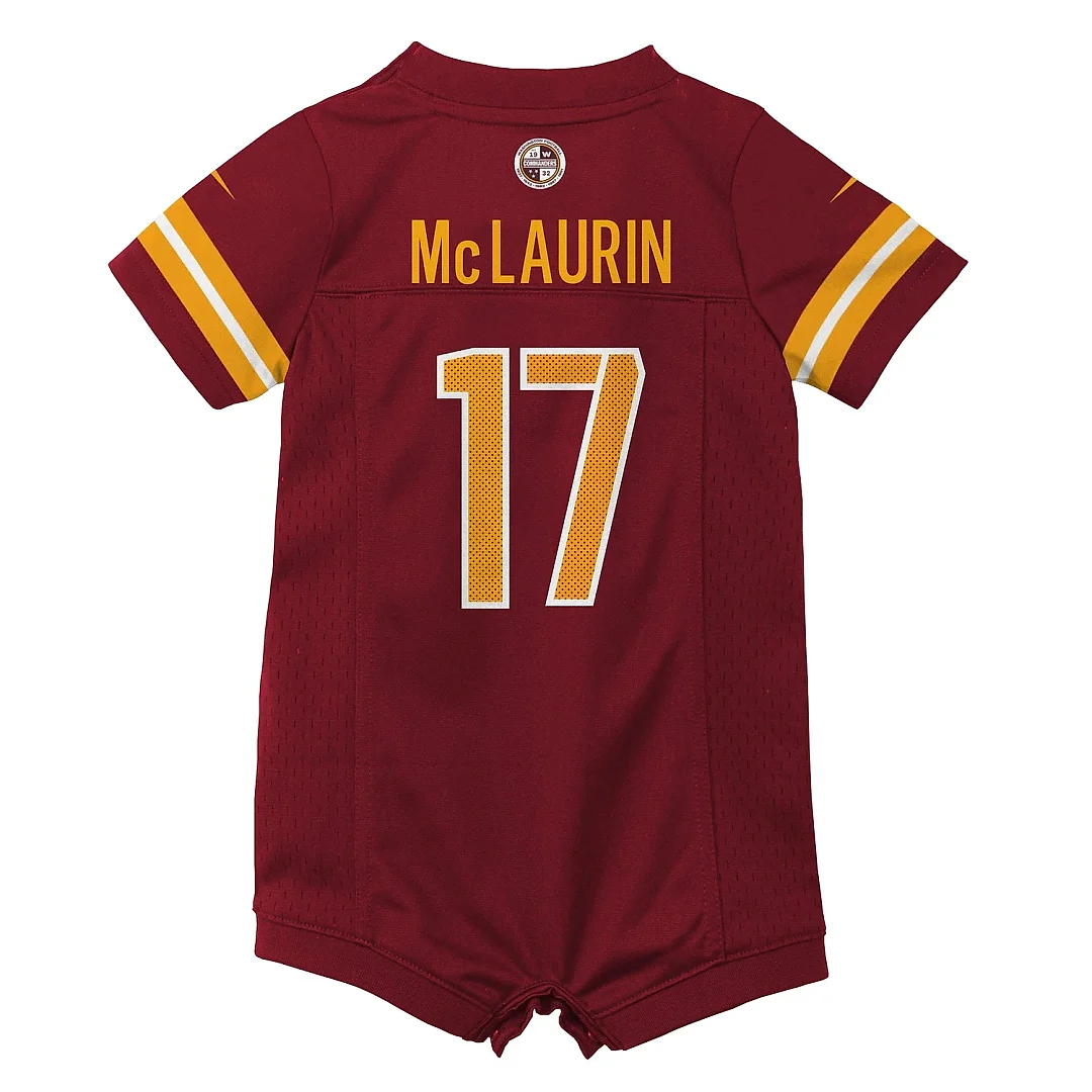 Zennovawear Newborn & Infant Washington Commanders Terry McLaurin Burgundy Game Romper Jersey