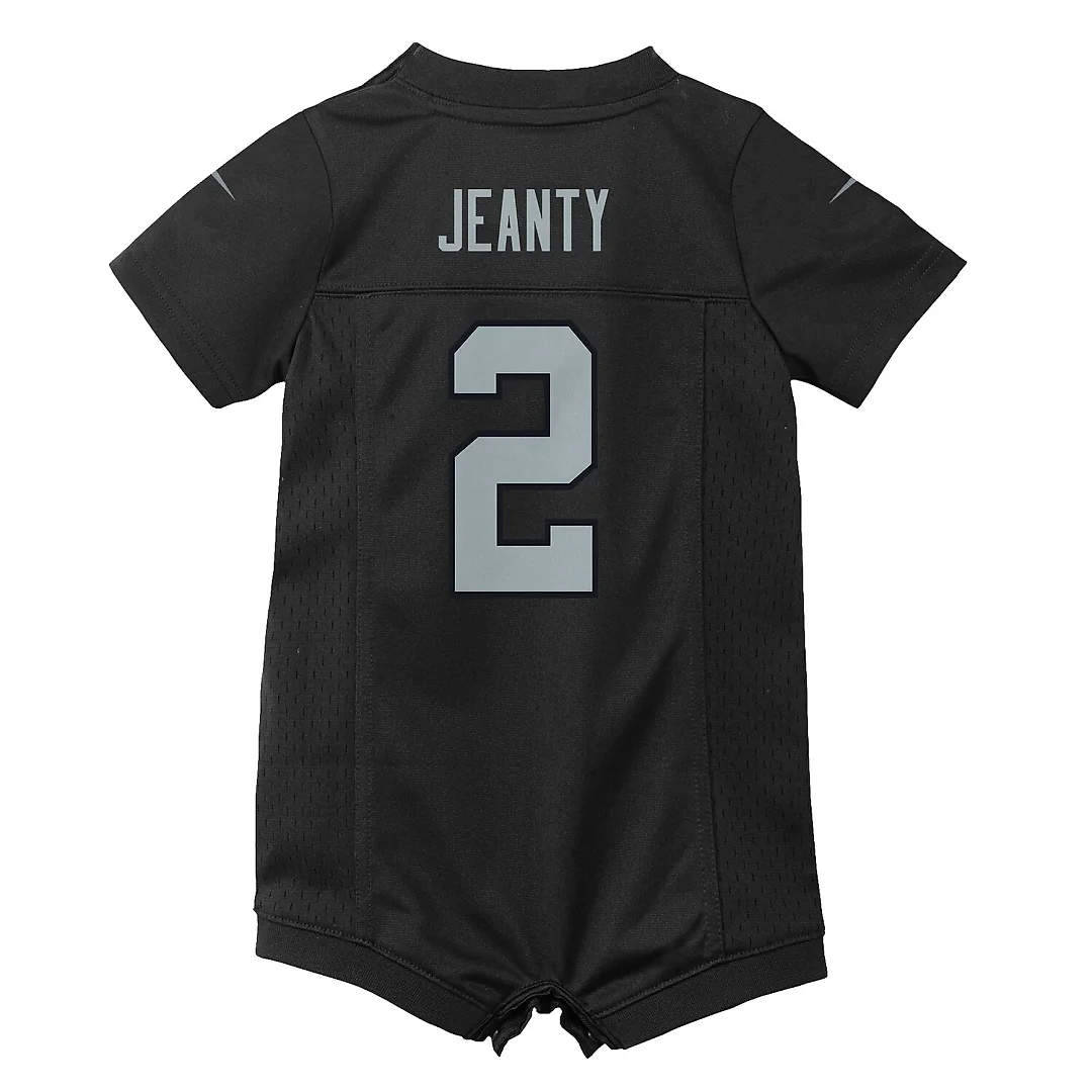 Zennovawear Ashton Jeanty Las Vegas Raiders Newborn Romper Game Jersey - Black