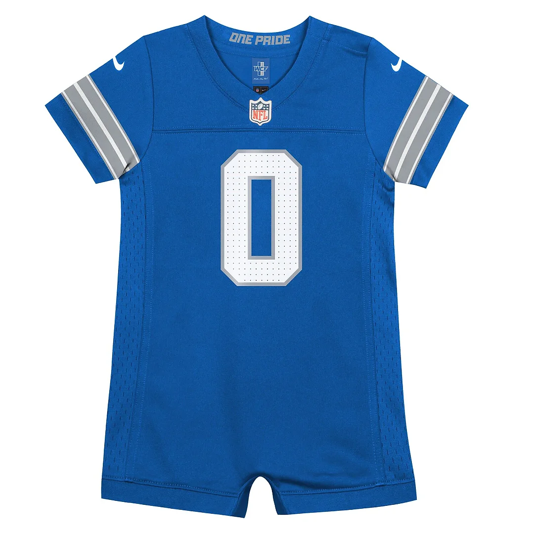 Zennovawear Jahmyr Gibbs Detroit Lions Newborn Romper Game Jersey - Blue