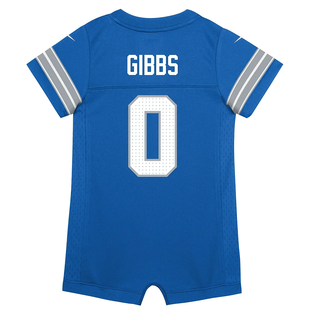 Zennovawear Jahmyr Gibbs Detroit Lions Newborn Romper Game Jersey - Blue