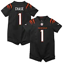 Zennovawear Ja'Marr Chase Cincinnati Bengals Newborn Romper Game Jersey - Black