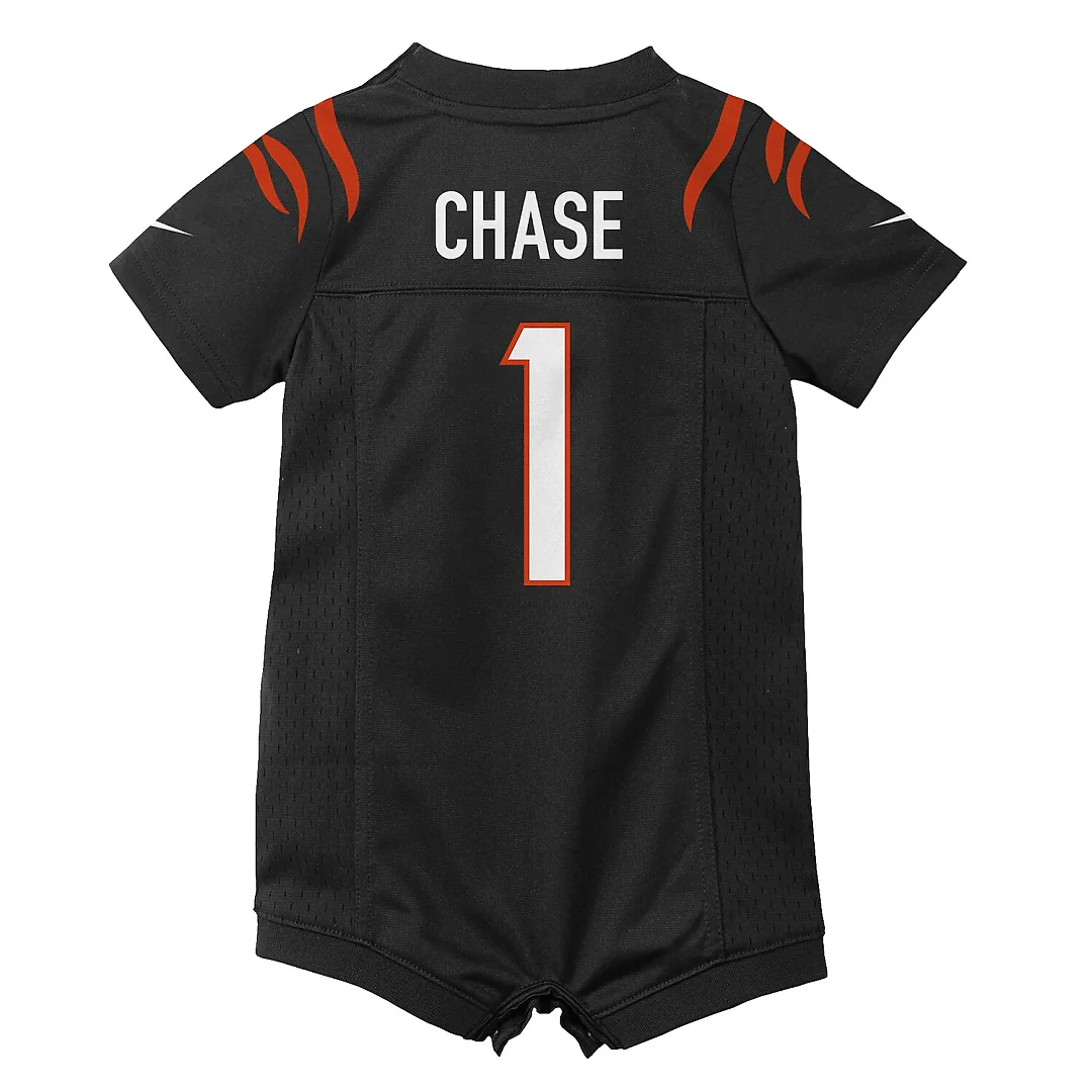 Zennovawear Ja'Marr Chase Cincinnati Bengals Newborn Romper Game Jersey - Black