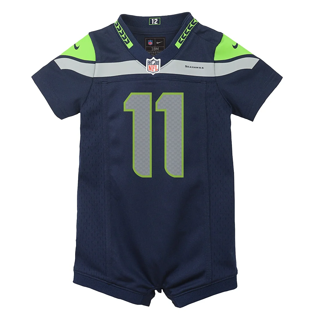 Zennovawear Jaxon Smith-Njigba Seattle Seahawks Newborn Romper Game Jersey - Navy