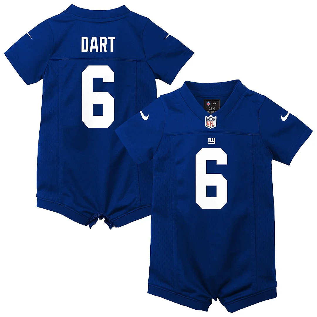 Zennovawear Jaxson Dart New York Giants Newborn Romper Game Jersey - Royal