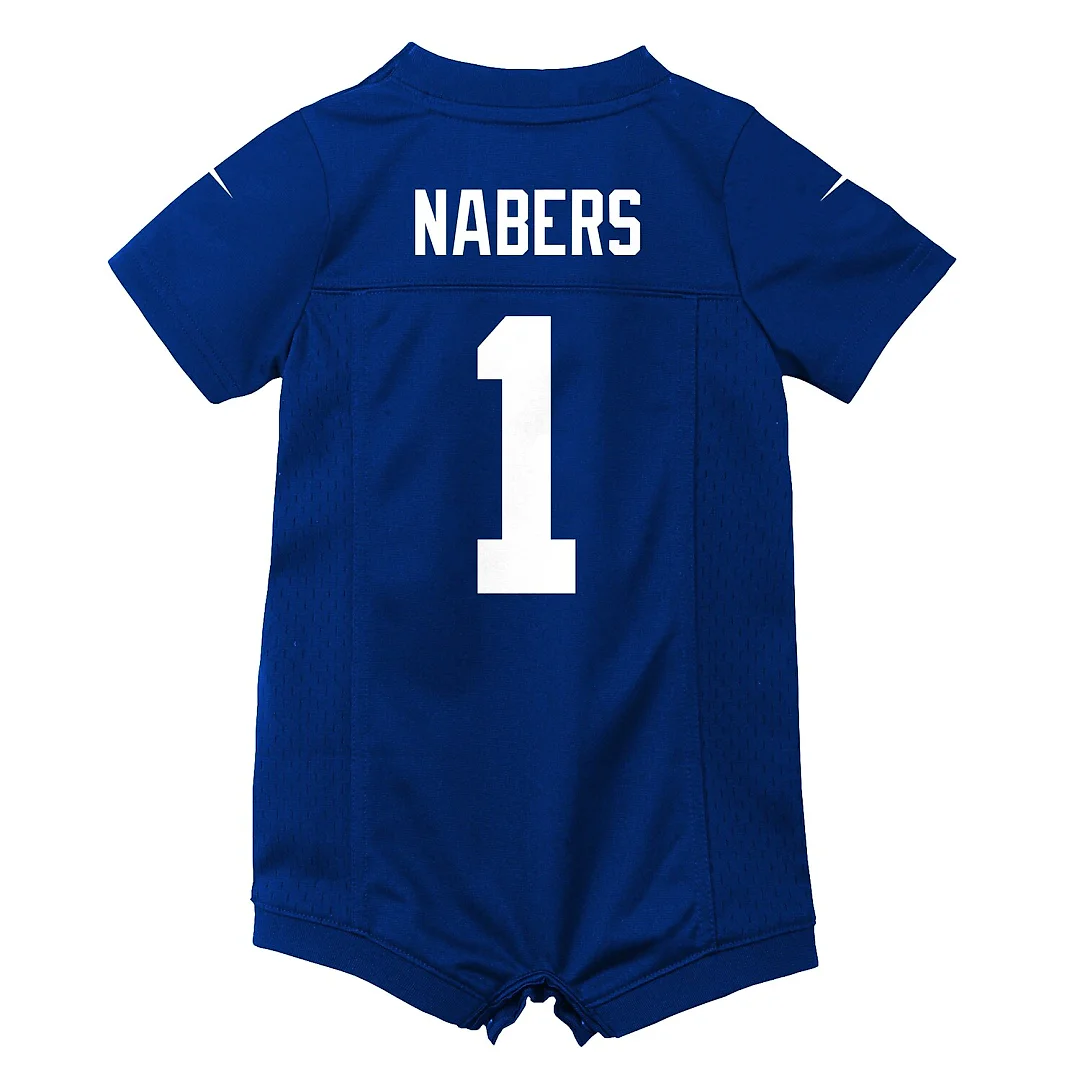 Zennovawear Malik Nabers New York Giants Newborn Romper Game Jersey - Royal