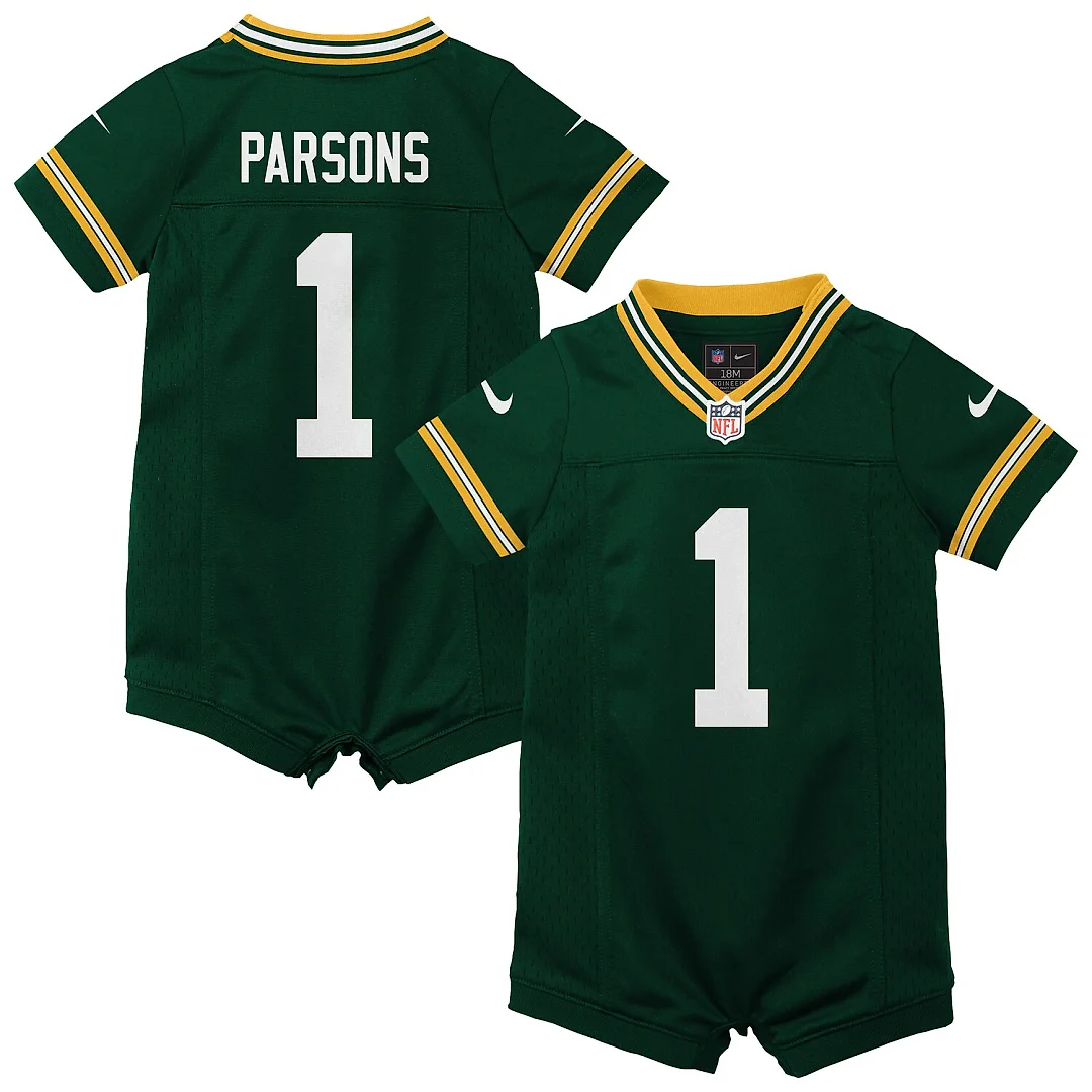 Zennovawear Micah Parsons Green Bay Packers Newborn Romper Game Jersey - Green