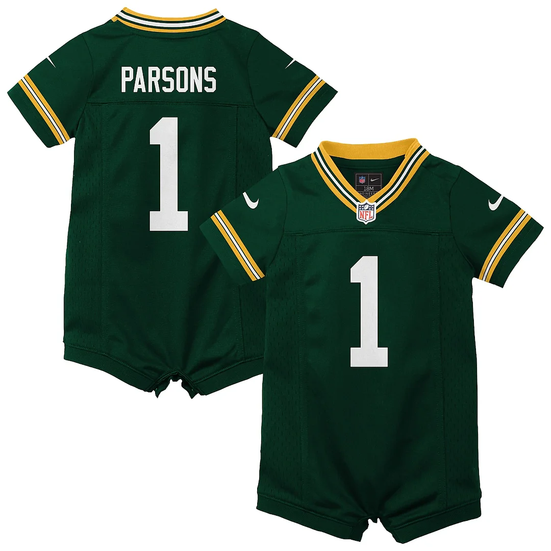 Zennovawear Micah Parsons Green Bay Packers Newborn Romper Game Jersey - Green