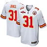 Zennovawear Nic Jones 31 Kansas City Chiefs AFC Champions Patch Game Men Jersey - White