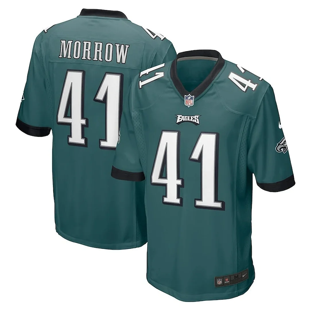 Zennovawear Nicholas Morrow 41 Philadelphia Eagles Men Game Jersey - Midnight Green