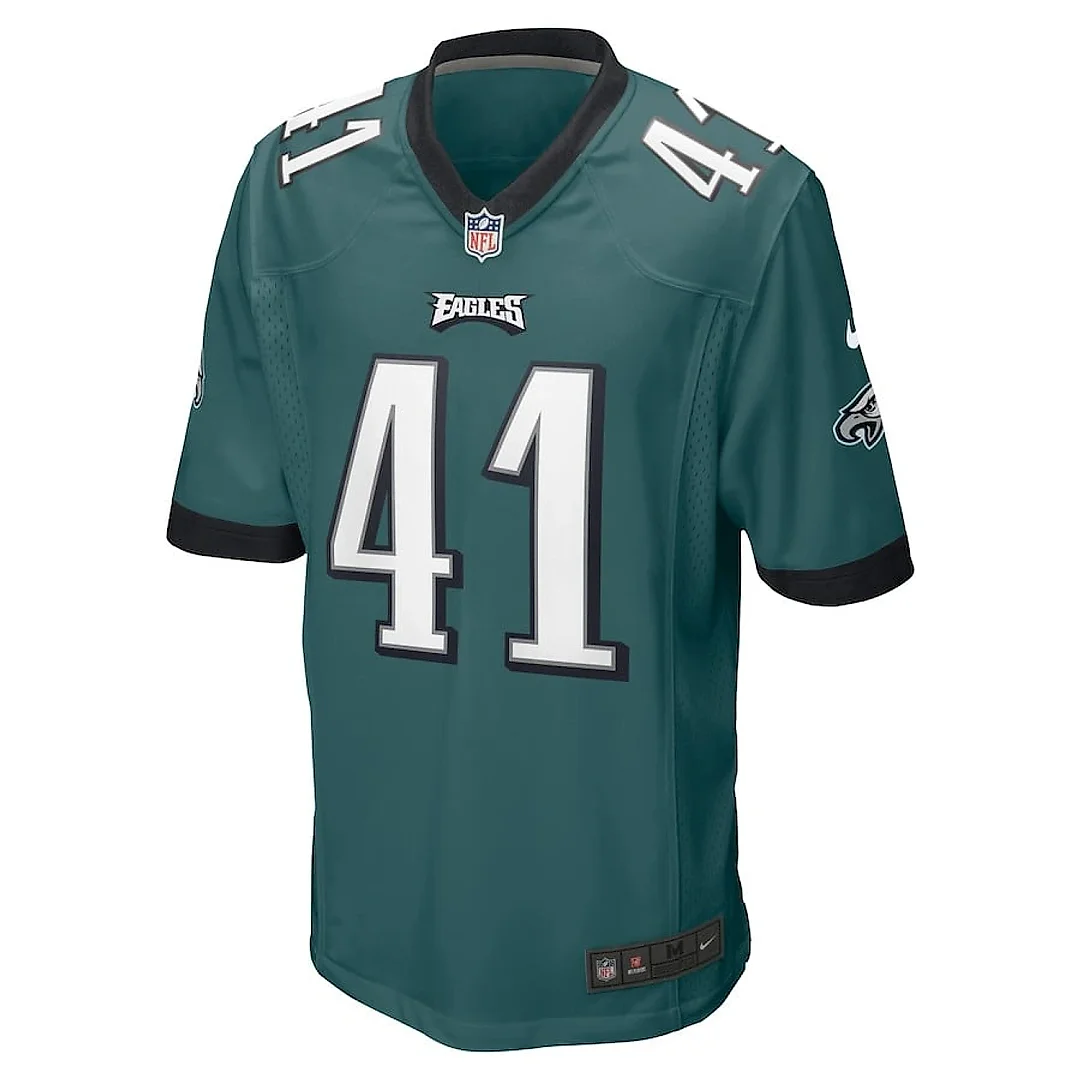Zennovawear Nicholas Morrow 41 Philadelphia Eagles Men Game Jersey - Midnight Green