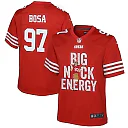 Zennovawear Nick Bosa 97 San Francisco 49ers Big Nick Energy Game YOUTH Jersey - Scarlet