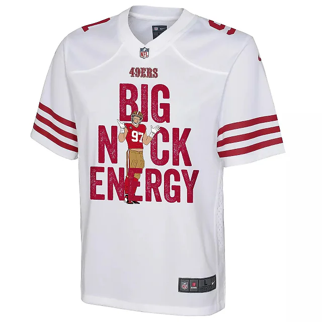 Zennovawear Nick Bosa 97 San Francisco 49ers Big Nick Energy Game YOUTH Jersey - White
