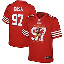 Zennovawear Nick Bosa 97 San Francisco 49ers Run Bosa Run Game YOUTH Jersey - Scarlet