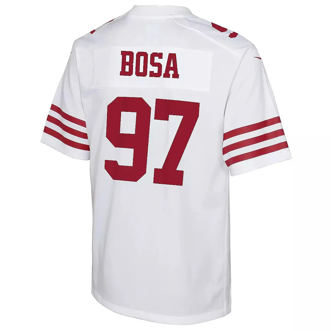 Zennovawear Nick Bosa 97 San Francisco 49ers Run Bosa Run Game YOUTH Jersey - White
