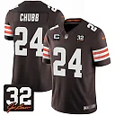 Zennovawear Nick Chubb 24 Cleveland Browns Jim Brown Memorial Patch Game Men Jersey - Brown