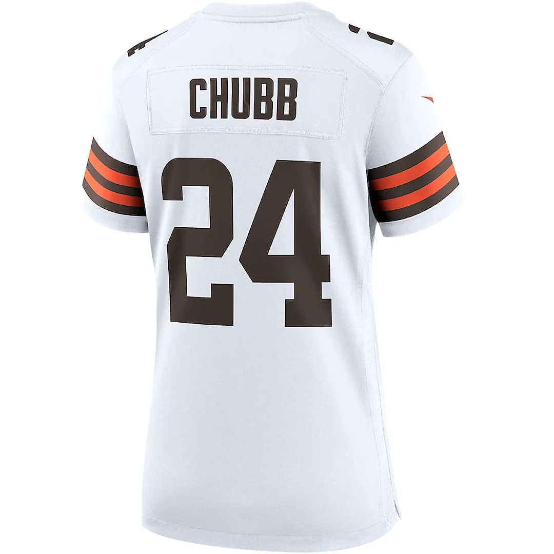 Zennovawear Nick Chubb 24 Cleveland Browns Women Game Jersey - White