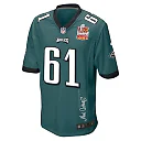 Zennovawear Nick Gates 61 Philadelphia Eagles Super Bowl LIX Champions Patch 'New Orleans - Where Passion Ignites' EMBROIDERED Game Men Jersey...