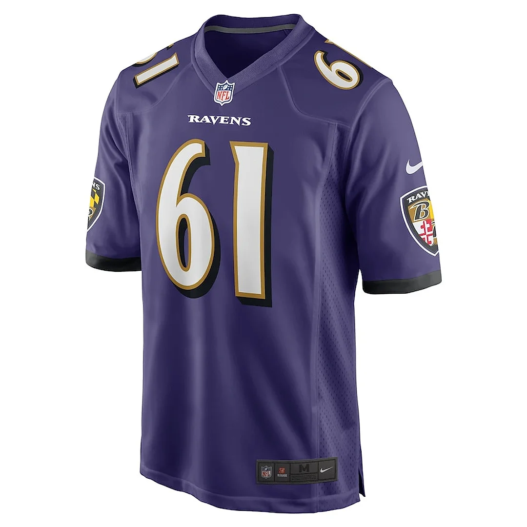 Zennovawear Nick Samac 61 Baltimore Ravens Team Game Men Jersey - Purple