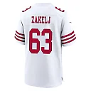 Zennovawear Nick Zakelj 63 San Francisco 49ers NFC Champions Patch Game Men Jersey - White