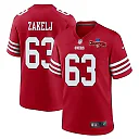 Zennovawear Nick Zakelj 63 San Francisco 49ers NFC Champions Patch Game Men Jersey - Scarlet