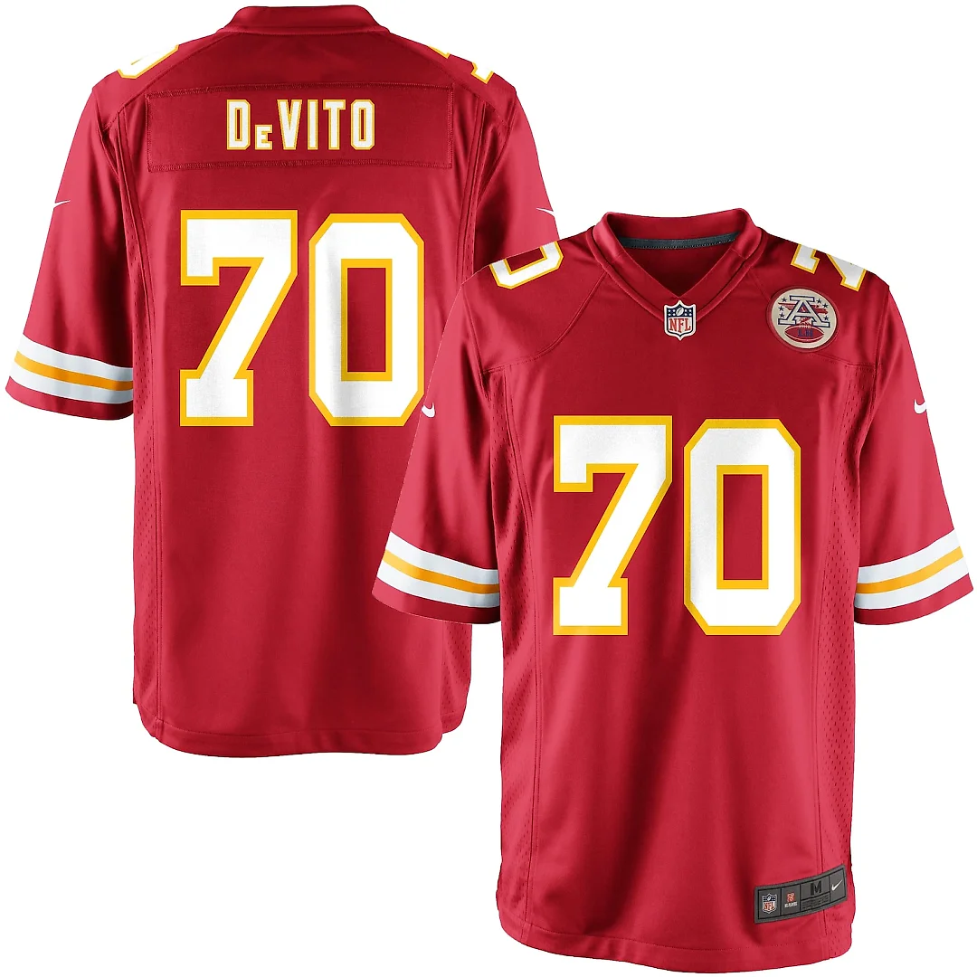Zennovawear Youth Kansas City Chiefs Mike DeVito Team Color Game Jersey