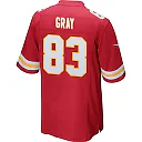 Zennovawear Noah Gray 83 Kansas City Chiefs AFC Champions Patch Game Men Jersey - Red