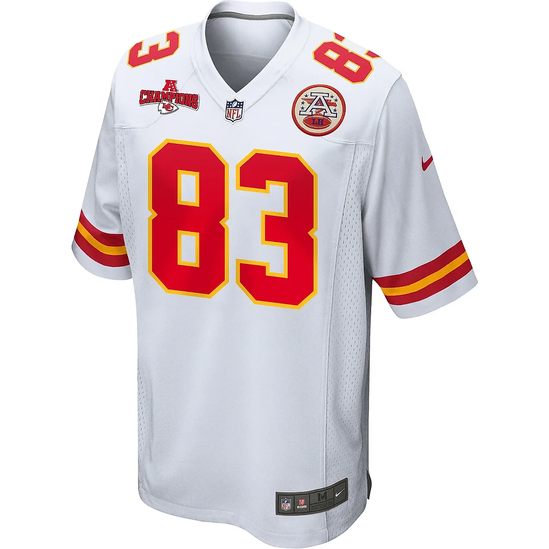 Zennovawear Noah Gray 83 Kansas City Chiefs AFC Champions Patch Game Men Jersey - White