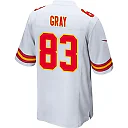 Zennovawear Noah Gray 83 Kansas City Chiefs AFC Champions Patch Game Men Jersey - White