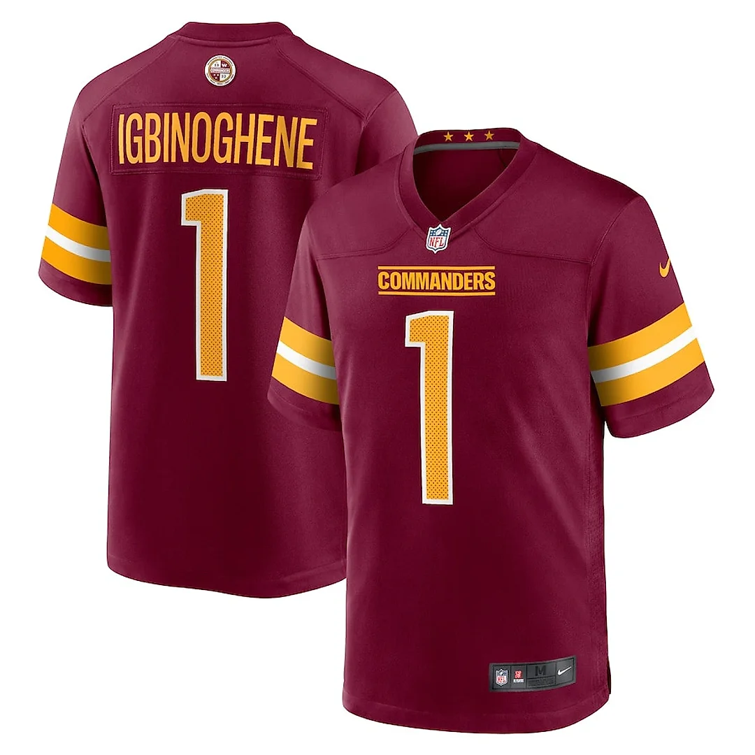 Zennovawear Noah Igbinoghene 1 Washington Commanders Game Men Jersey - Burgundy