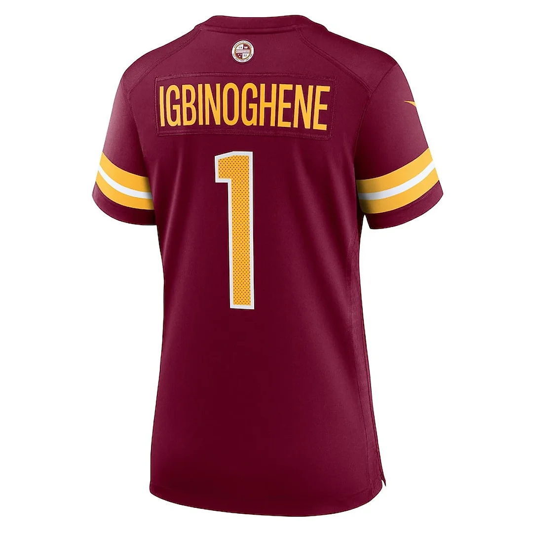 Zennovawear Noah Igbinoghene 1 Washington Commanders Women's Game Jersey - Burgundy