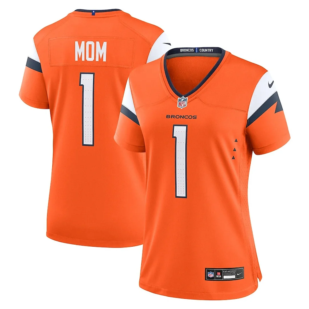 Zennovawear Number 1 Mom Denver Broncos Women's Game Jersey - Orange