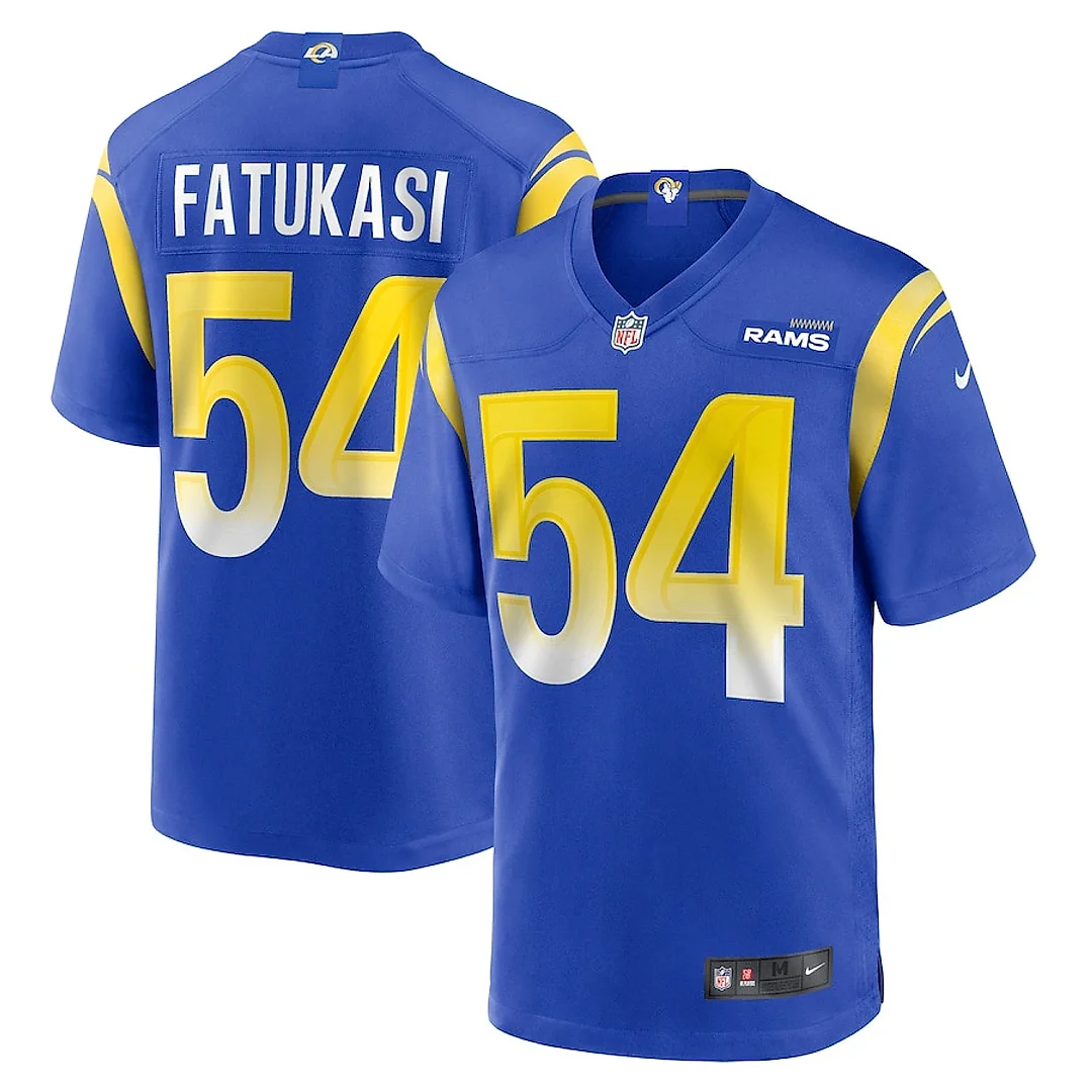 Zennovawear Olakunle Fatukasi 54 Los Angeles Rams Game Men Jersey - Royal