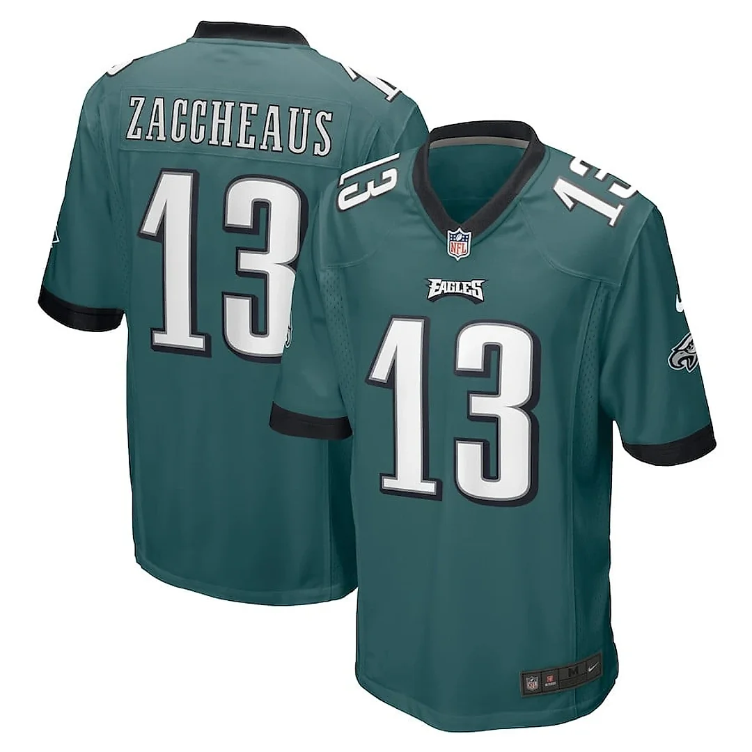 Zennovawear Olamide Zaccheaus 13 Philadelphia Eagles Game Men Jersey - Midnight Green