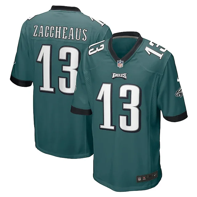 Zennovawear Olamide Zaccheaus 13 Philadelphia Eagles Game Men Jersey - Midnight Green