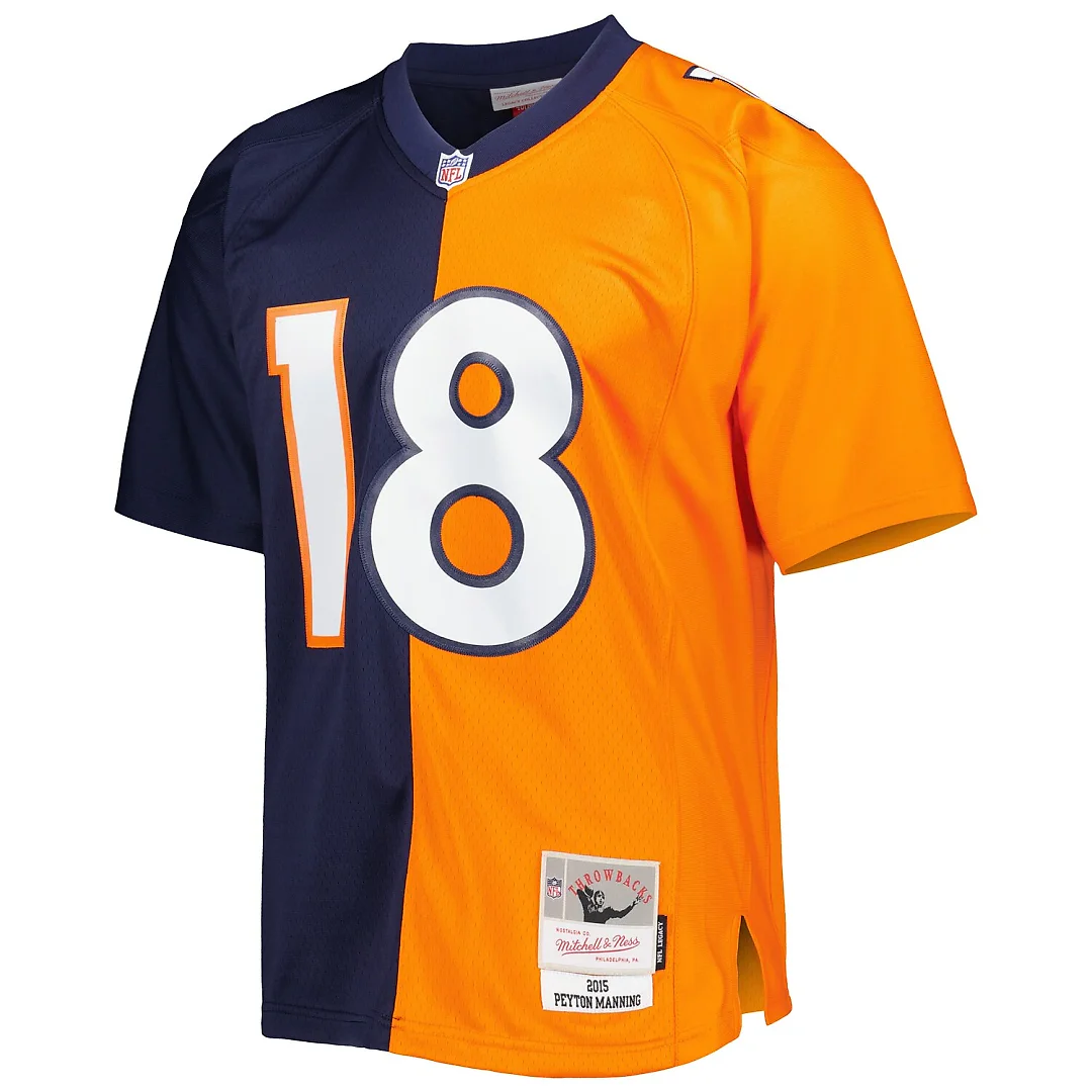 Zennovawear Peyton Manning Denver Broncos 2015 Split Legacy Replica Jersey - Navy/Orange