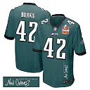 Zennovawear Oren Burks 42 Philadelphia Eagles Super Bowl LIX Champions Patch 'New Orleans - Where Passion Ignites' EMBROIDERED Game Men Jersey...