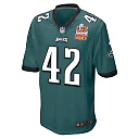 Zennovawear Oren Burks 42 Philadelphia Eagles Super Bowl LIX Champions Patch Game Men Jersey - Midnight Green