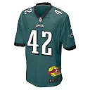 Zennovawear Oren Burks 42 Philadelphia Eagles Super Bowl LIX New Orleans Patch Game Men Jersey - Midnight Green