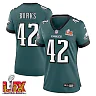 Zennovawear Oren Burks 42 Philadelphia Eagles Super Bowl LIX Women's Jersey - Midnight Green