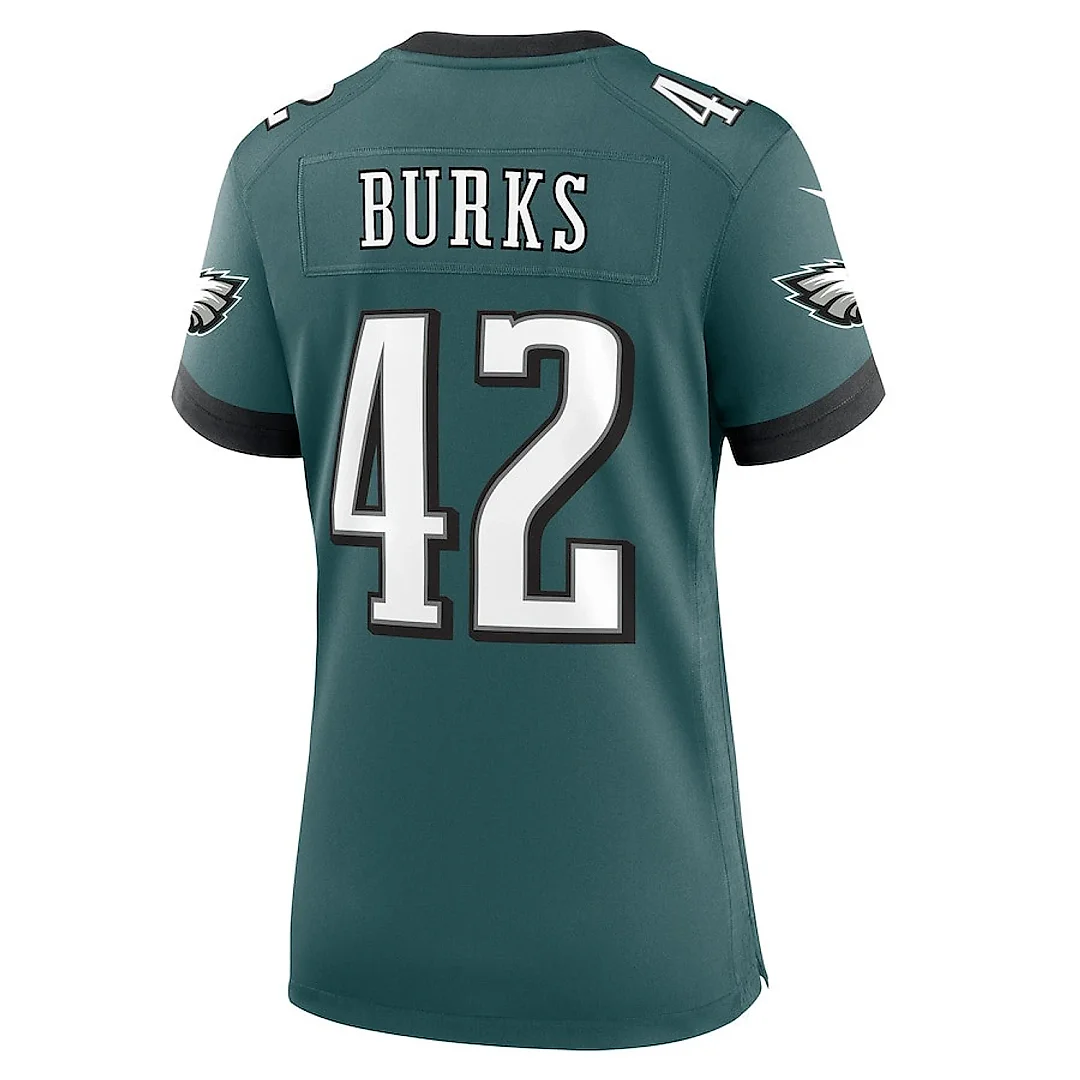 Zennovawear Oren Burks 42 Philadelphia Eagles Super Bowl LIX Women's Jersey - Midnight Green