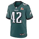 Zennovawear Oren Burks 42 Philadelphia Eagles Super Bowl LIX YOUTH Jersey - Midnight Green