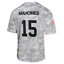 Zennovawear Patrick Mahomes 15 Kansas City Chiefs 2024 Salute to Service Game YOUTH Jersey - Arctic Camo