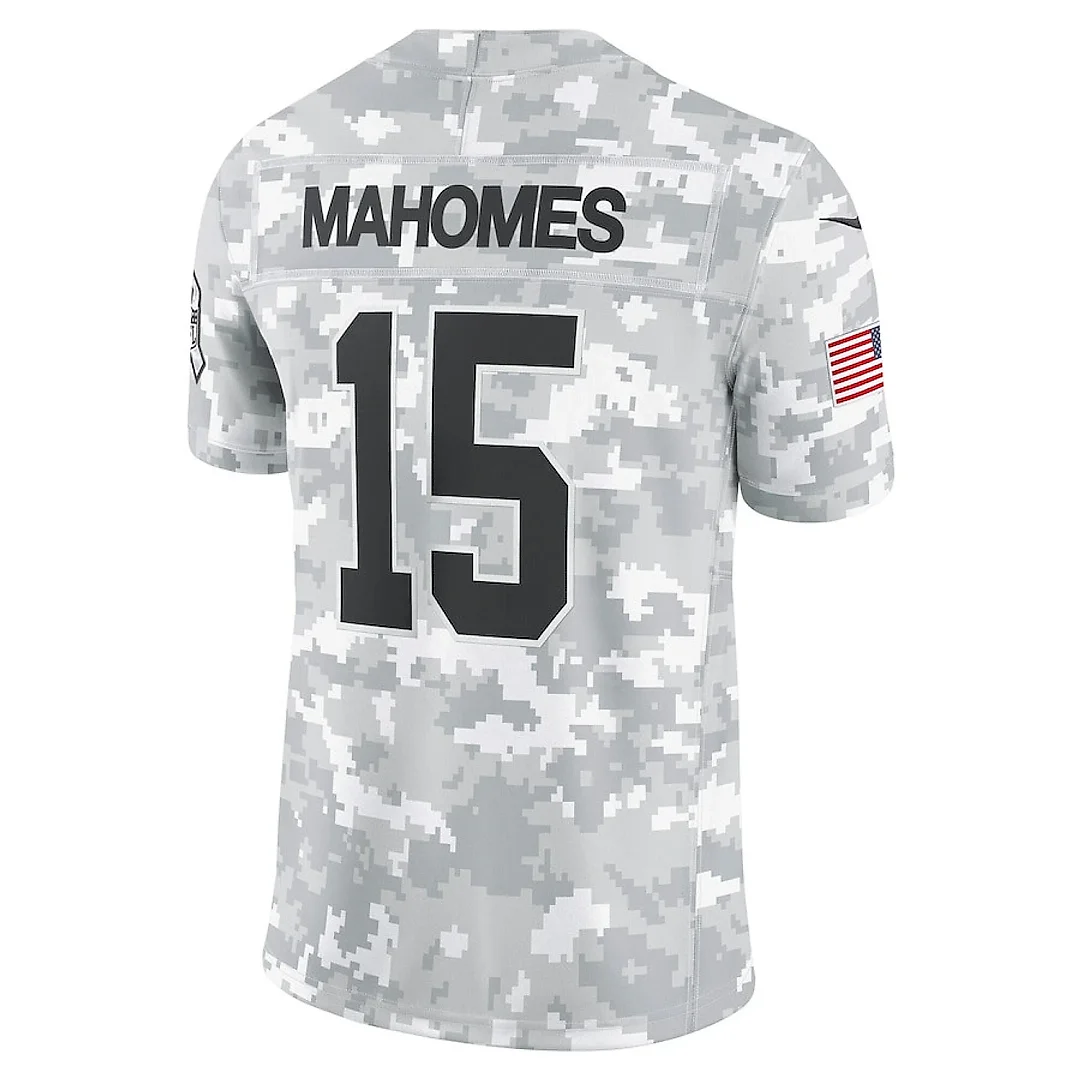 Zennovawear Patrick Mahomes 15 Kansas City Chiefs 2024 Salute to Service Limited Men Jersey - Arctic Camo